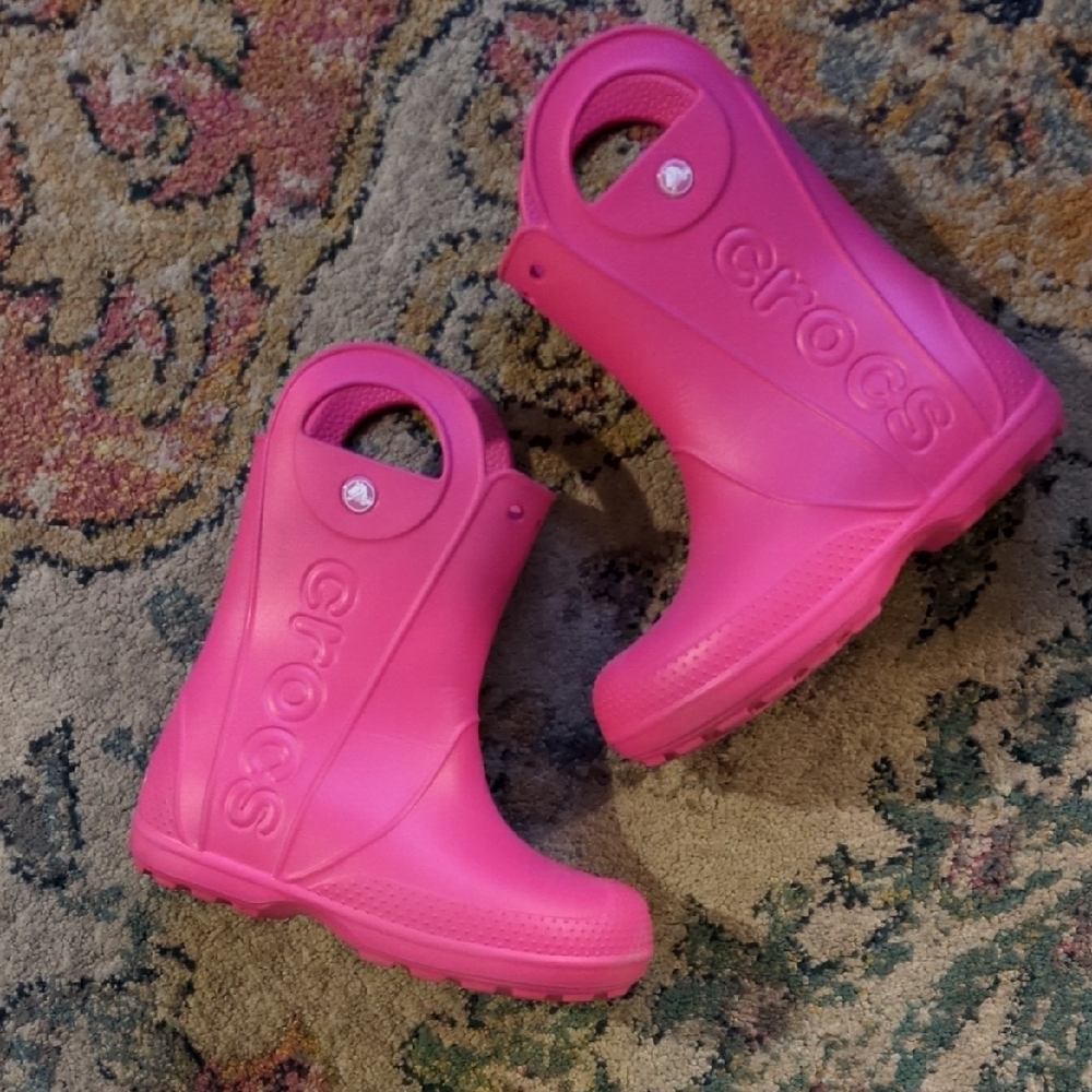CROCS Kids Fuchsia Rain Boots